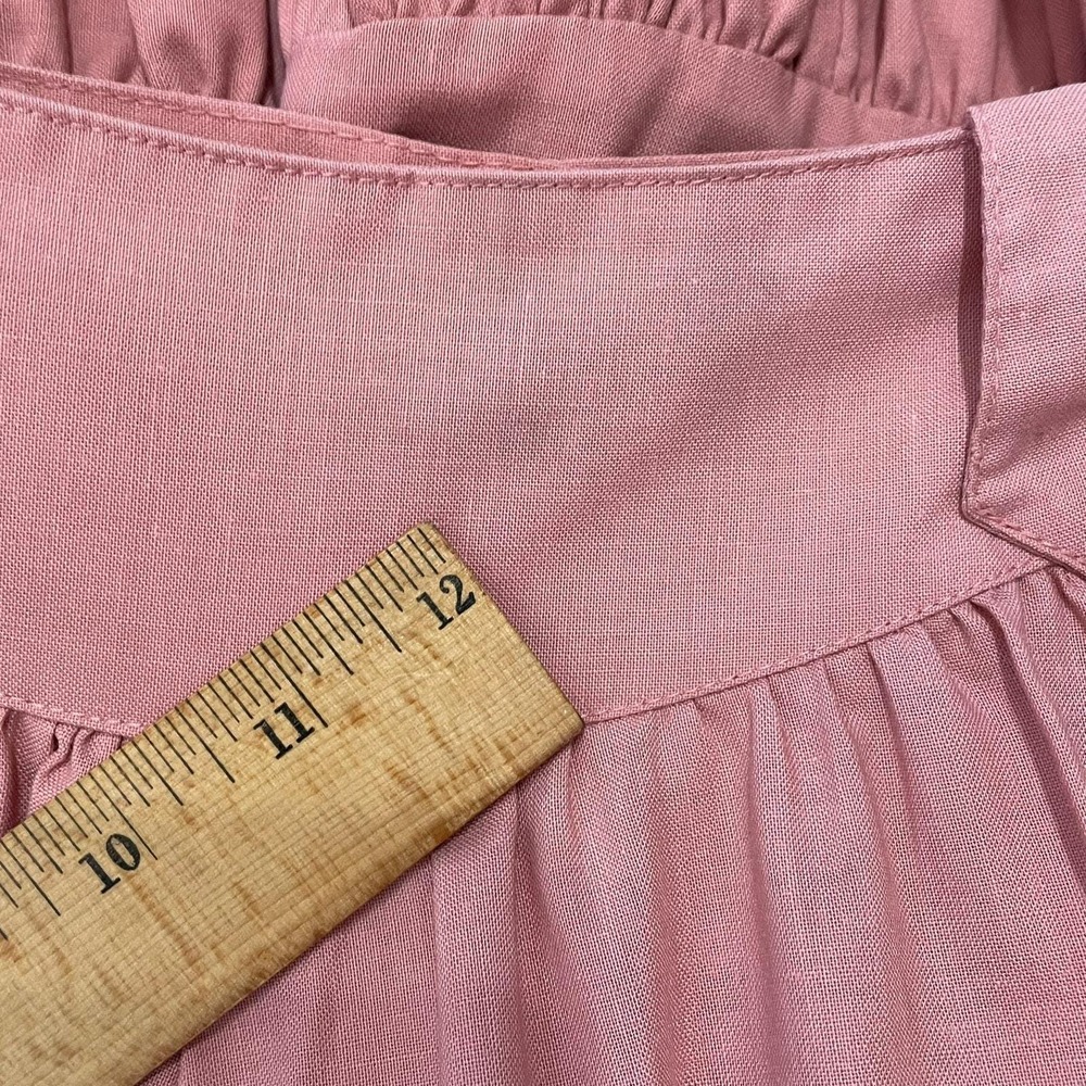 Vintage Circle 7 Marilyn Williams Blush Pink Circle Prairie Skirt Tiered Cottage - Picture 5 of 7